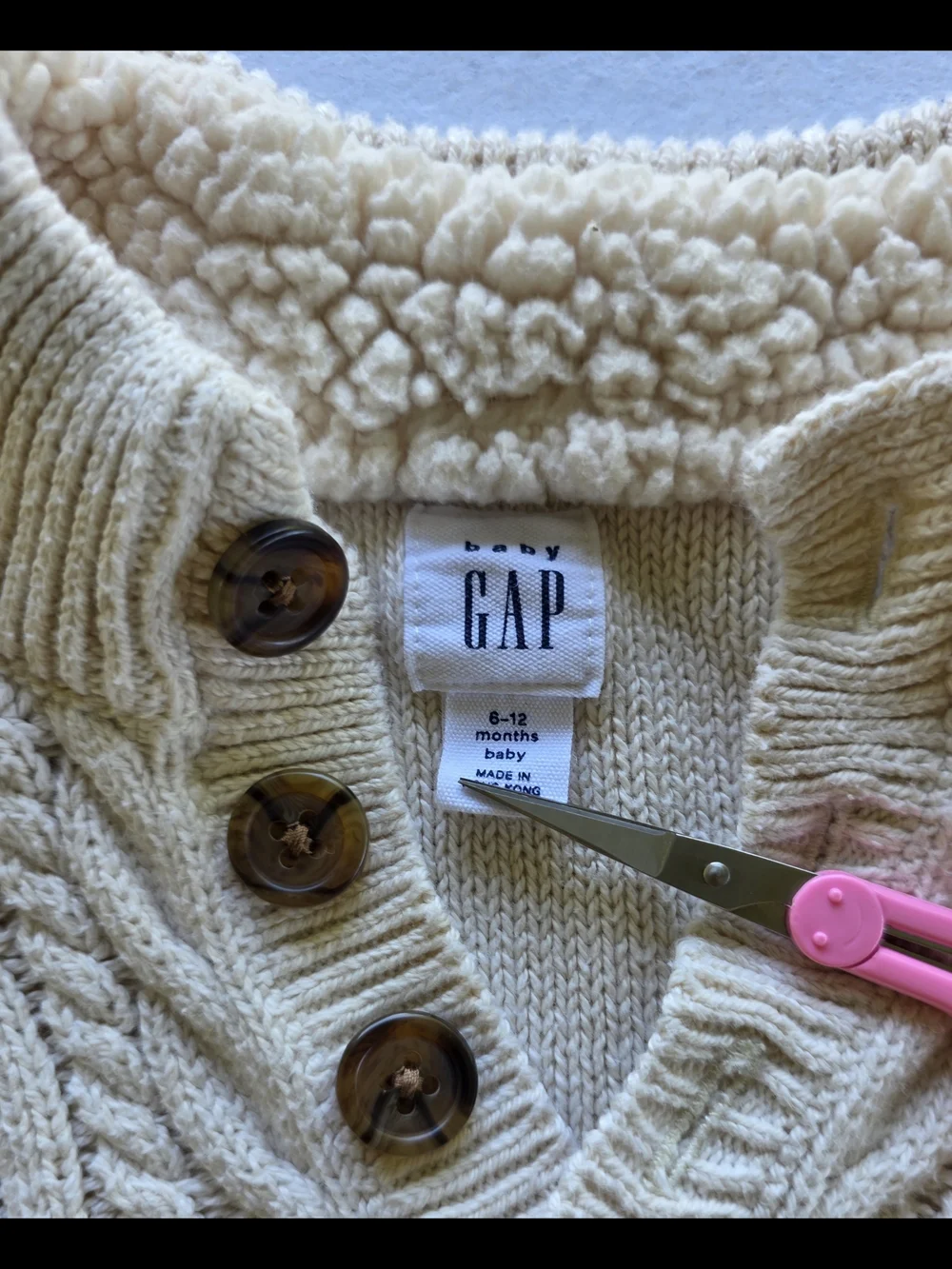 GAP Unisex Cream Cable-Knit Baby One-Piece Romper